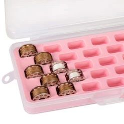 Bobbin Box - Pink Foam Lined 7 Bobbin Box - Pink Foam Lined -Fabric Store Bobbin Box Pink Foam 3