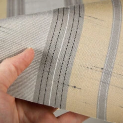 Sunbrella® Awning Stripe 4777-0000 Grey/Beige Chip Fancy 46" Fabric -Fabric Store Sunbrella 4777 0000 Grey Beige Chip Fancy Stripe 46 Signature Series Awning Stripe 4