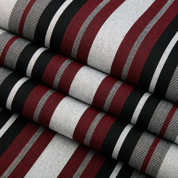Sunbrella® Awning Stripe 4798-0000 Burgundy Black White 46" Fabric 4 Sunbrella® Awning Stripe 4798-0000 Burgundy Black White 46" Fabric - Image 2
