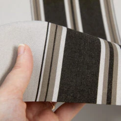 Sunbrella® Awning Stripe 4946-0000 Black/Taupe Fancy 46" Fabric -Fabric Store Sunbrella 4946 0000 Black Taupe Fancy Stripe 46 4