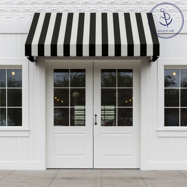 Sunbrella® Awning Stripe 5704-0000 Beaufort Black/White 6 Bar 46" Fabric 7 Sunbrella® Awning Stripe 5704-0000 Beaufort Black/White 6 Bar 46" Fabric - Image 5