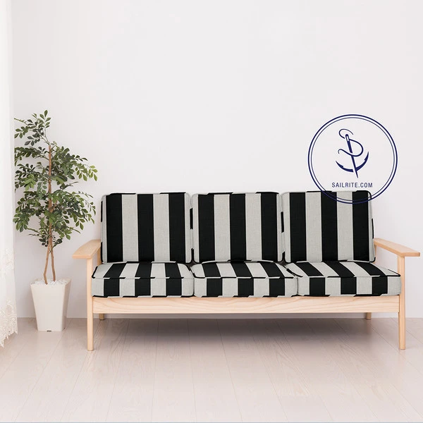 Sunbrella® Awning Stripe 5704-0000 Beaufort Black/White 6 Bar 46" Fabric 8 Sunbrella® Awning Stripe 5704-0000 Beaufort Black/White 6 Bar 46" Fabric - Image 6